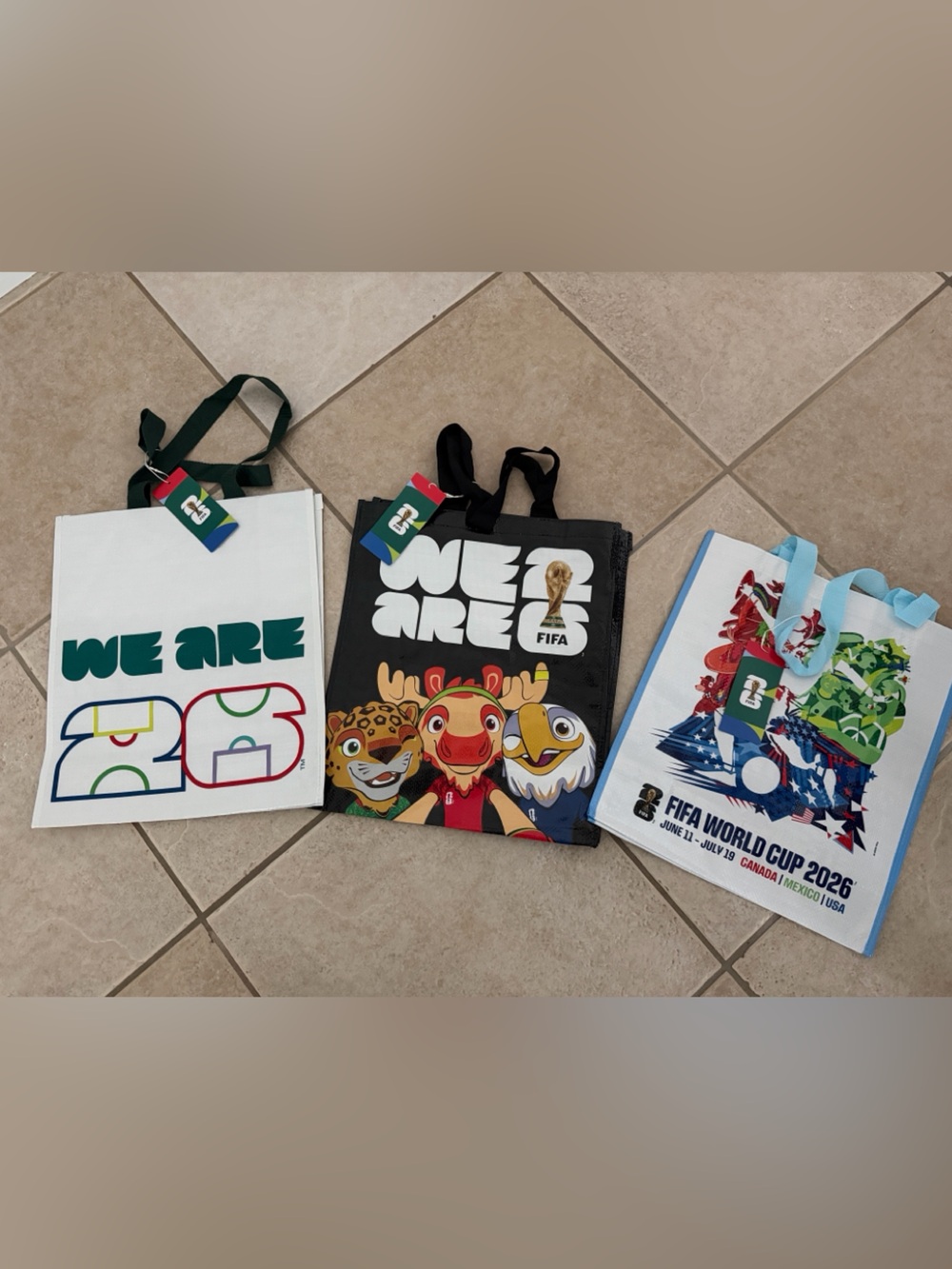 Set of 3 FIFA World Cup Reusable Totes